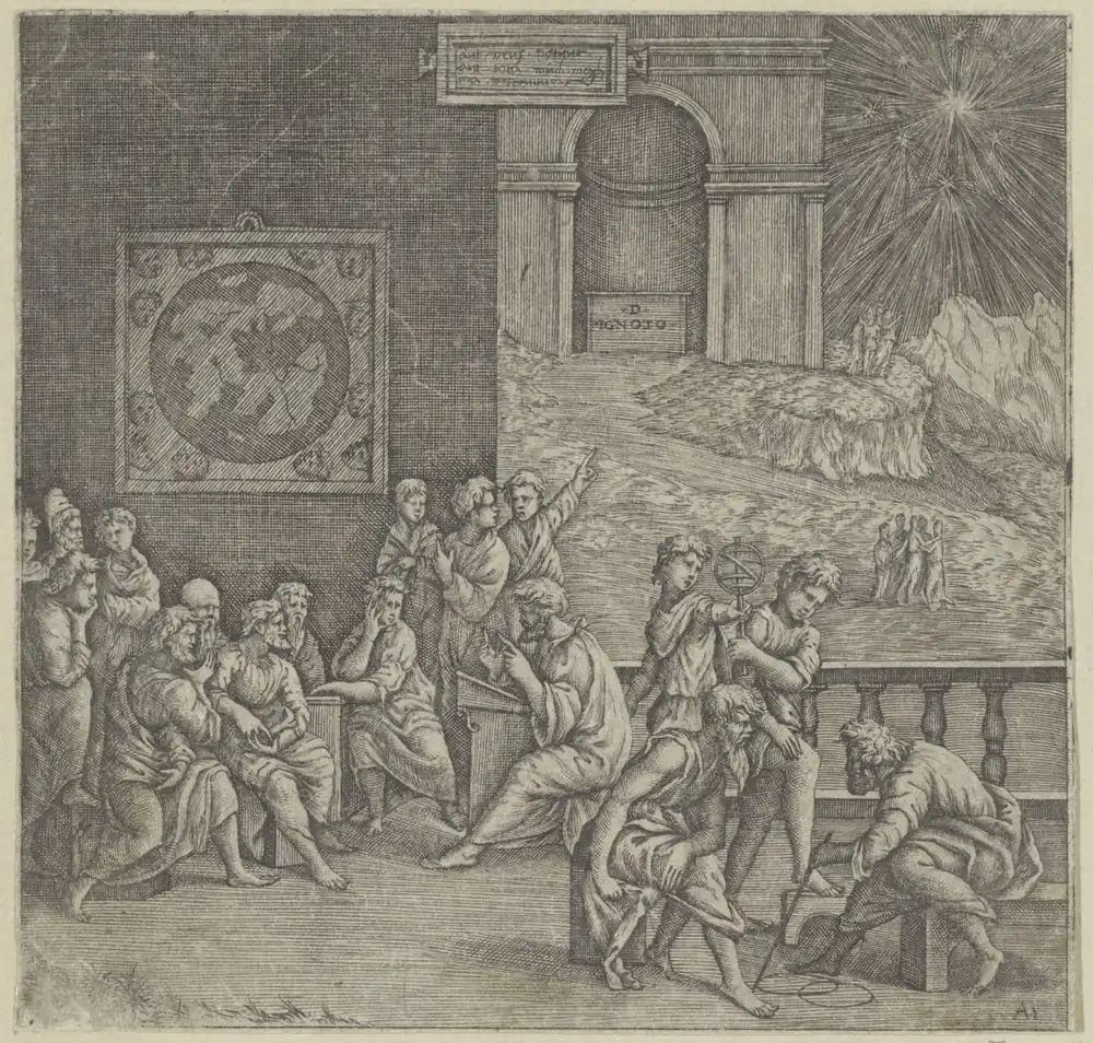 School of a Philosopher, attributed to Giovanni Jacopo Caraglio