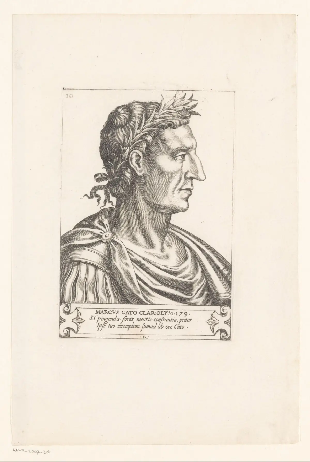 Portret van Marcus Porcius Cato, René Boyvin