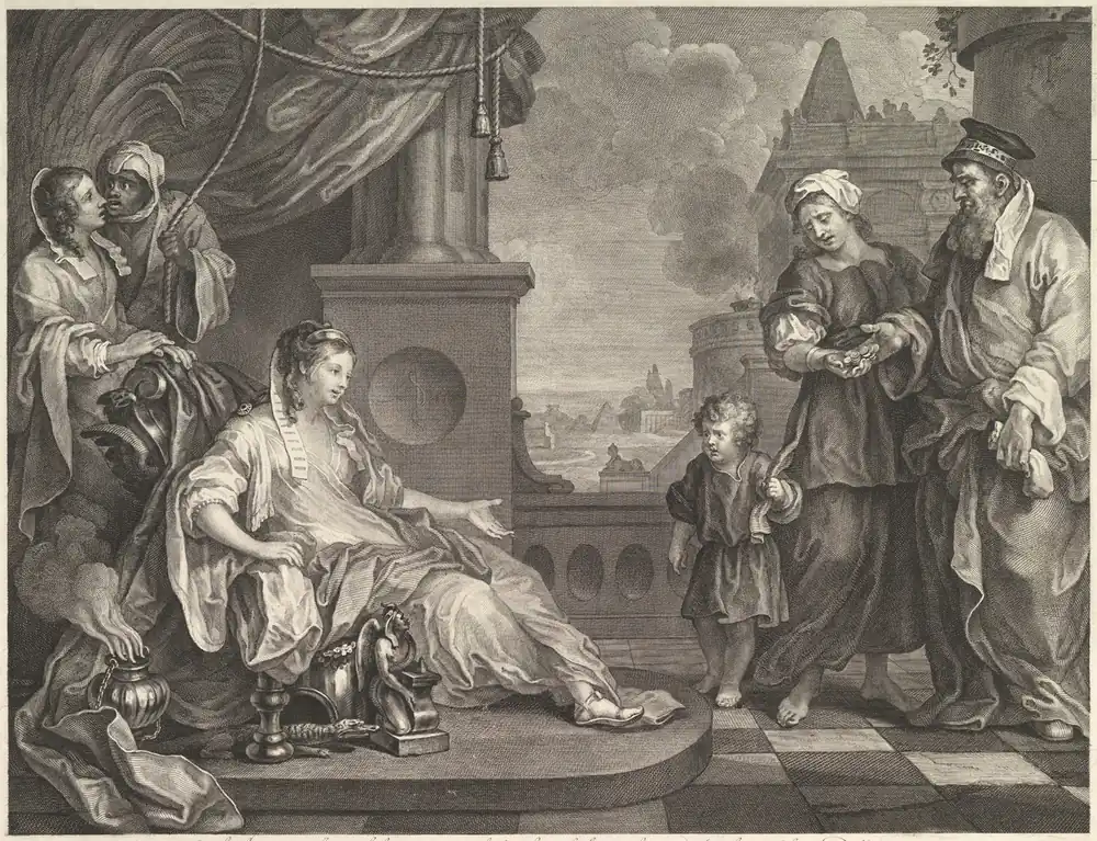 Moses Brought to Pharaoh's Daughter, William Hogarth and Luke Sullivan