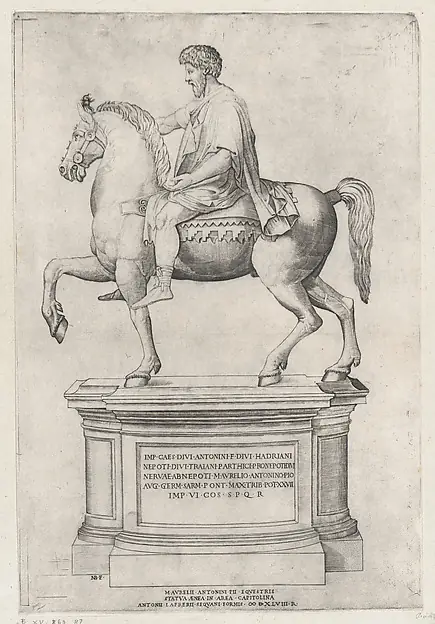 The Equestrian Statue of Marcus Aurelius on the Capitol, Nicolas Beatrizet
