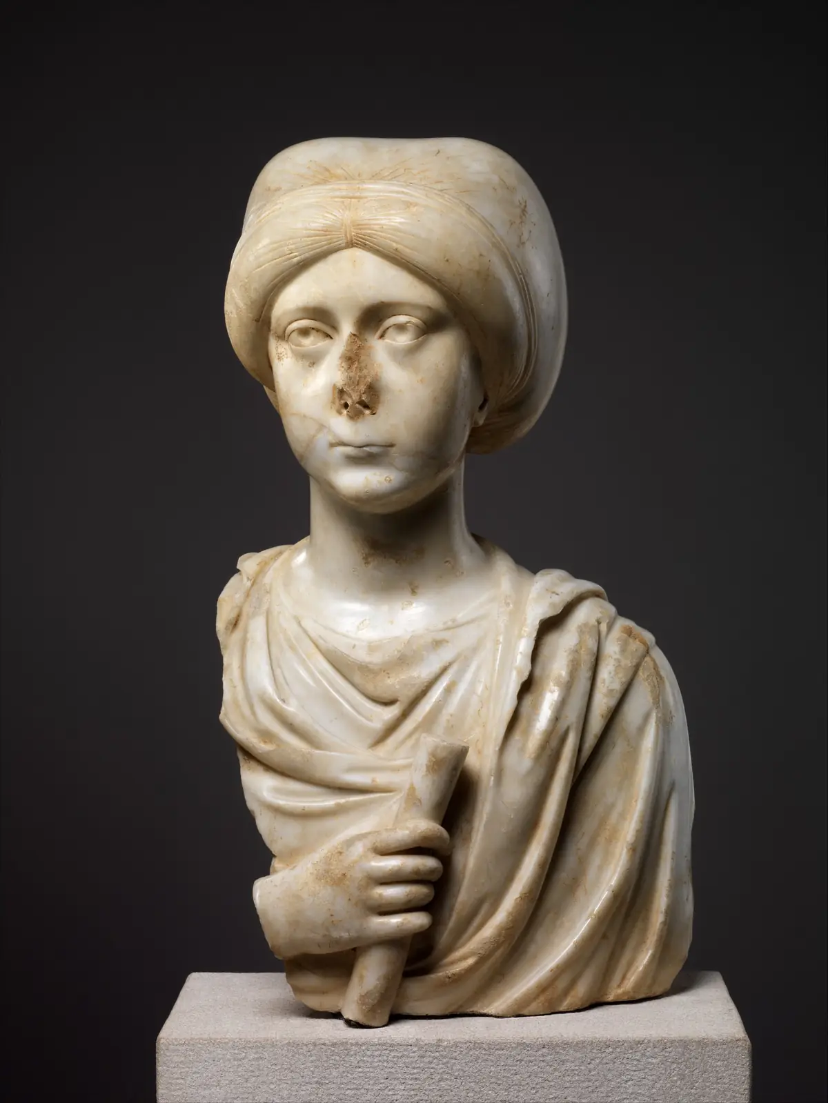 Portrait Bust of a Woman with a Scroll, Byzantine